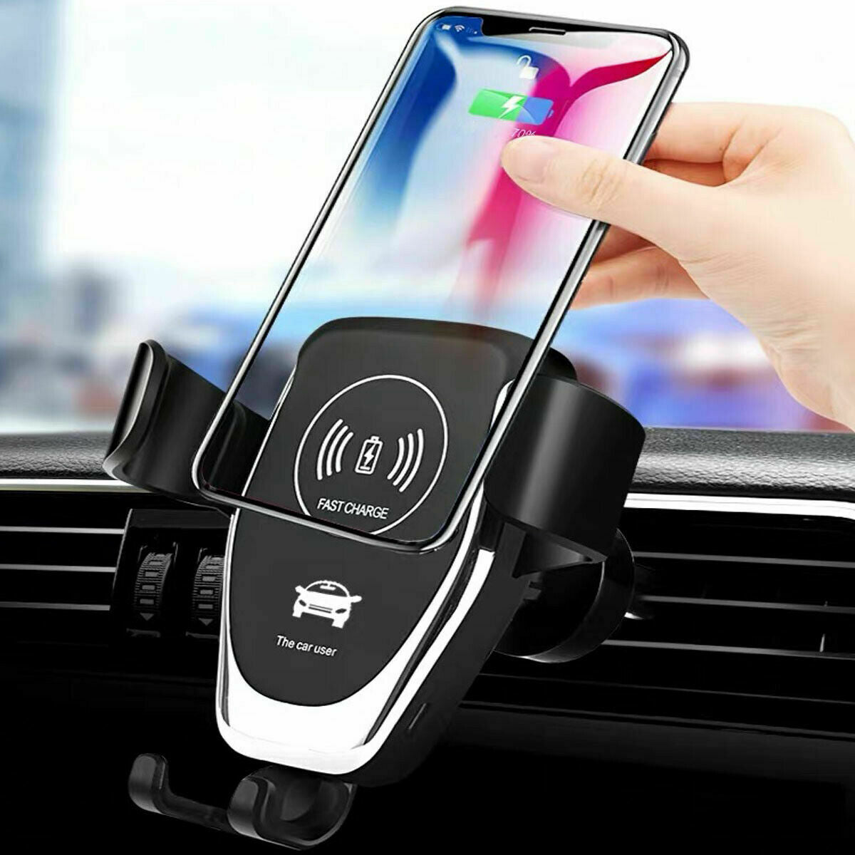 Ironclad AutoGrip™ - Hands-Free Auto-Lock Wireless Car Charger (One-Hand Use)